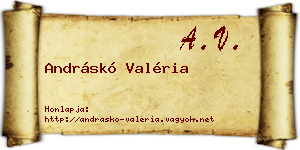 Andráskó Valéria névjegykártya