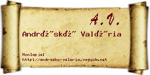 Andráskó Valéria névjegykártya
