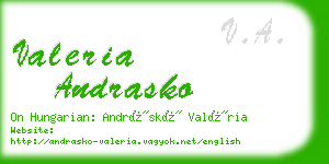 valeria andrasko business card